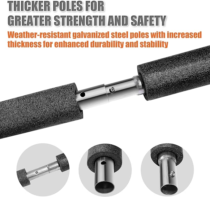 1PCS Trampoline Pole Replacement, Trampoline Enclosure Pole Fits 8-16FT Straight Pole Trampoline