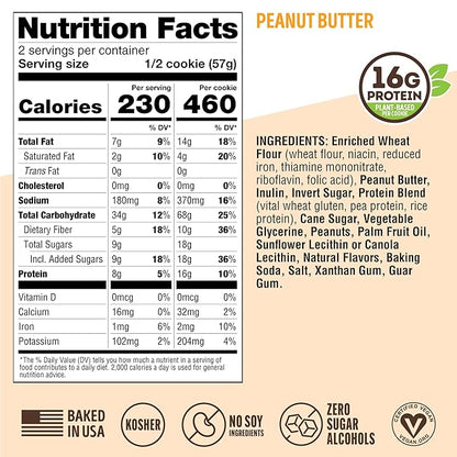 Lenny & Larry's The Complete Cookie, Peanut Butter, Soft Baked, 16g Plant Protein, Vegan, Non-GMO