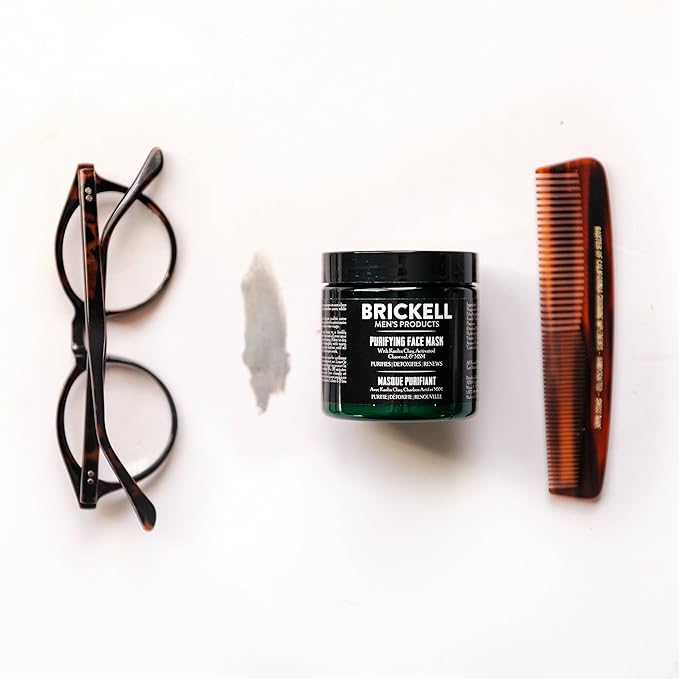 Brickell Men's Purifying Charcoal Face Mask Skin Care Product, Natural and Organic Activated