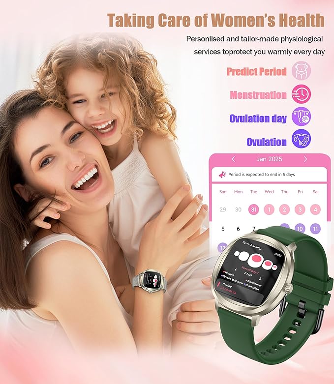 Women's 2pc Band Sports Watch/Smart Watch 1.72" Fitness Tracker with Heart Rate Monitor, 100+