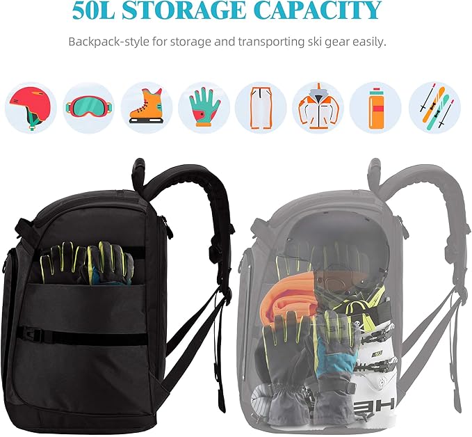 Ski/Snowboard Boot Bag/Skating Bag | Excellent for Store and Transport Gear, Jacket, Helmet