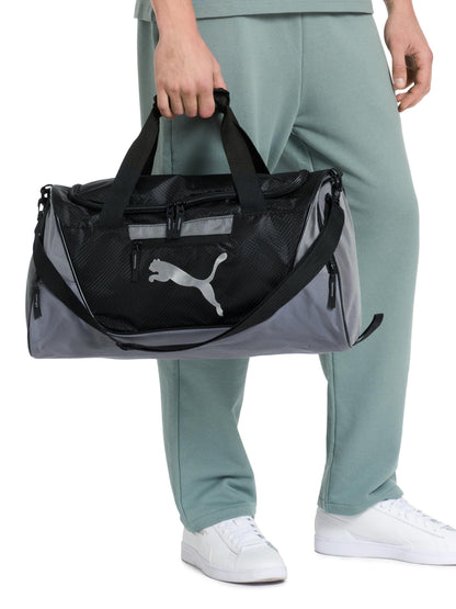 PUMA Contender Duffel Bag with Removable Strap & Shoe Pocket, Black, One Size