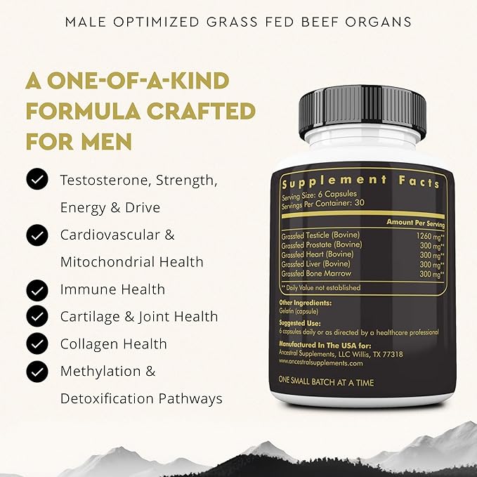 Ancestral Supplements Mofo, Supplements for Men, Support for Energy Levels and Overall Men's Health