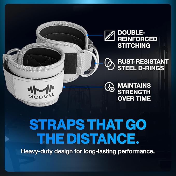 Modvel Gym Ankle Strap for Cable Machines ??Glute & Leg Kickback Ankle Straps for Gym Workouts