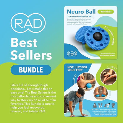 RAD All-in Complete Myofascial Release and Muscle Recovery Set - Includes Exercise Foam Rollers