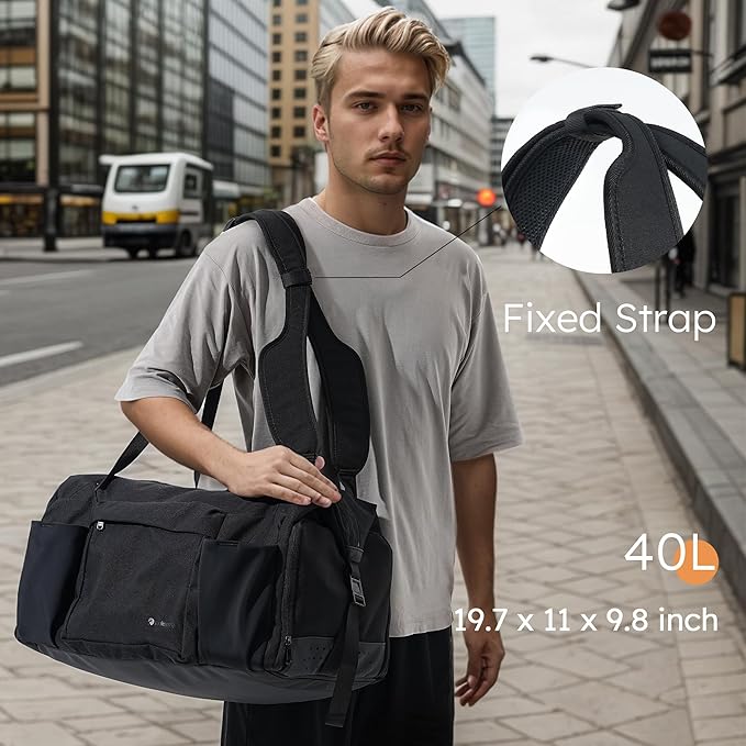 Gym Bag for Men with Shoes Compartment and Wet Pocket Convertible Duffle Bag and Gym Backpack
