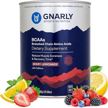 Gnarly Nutrition BCAA Powder, Berry Lemonade ??Pre-Workout BCAAS Amino Acids ??NSF Sport Certified