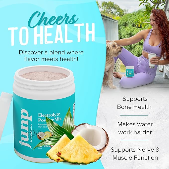 JUNP Electrolytes Powder No Sugar No Carbs – Pina Colada Coconut Pineapple Keto Electrolyte Drink