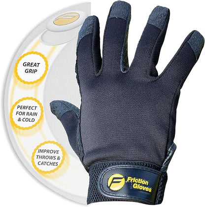 Ultimate Frisbee Gloves - Rubberized Palm & Fingers for Amazing Grip in All Conditions - Play Your