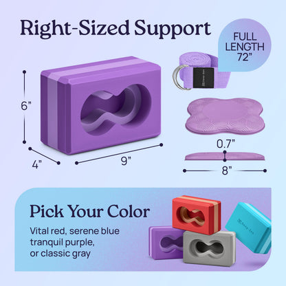Deep-Zen® Yoga Blocks Wrist Support; Yoga Blocks 2 Pack with Knee Pads and Strap to Put Less Weight