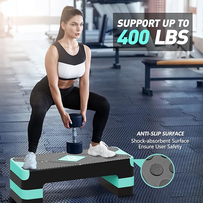 Aerobic Exercise Step, Adjustable Aerobic Stepper for Exercise, Workout Step Platform for Step Up
