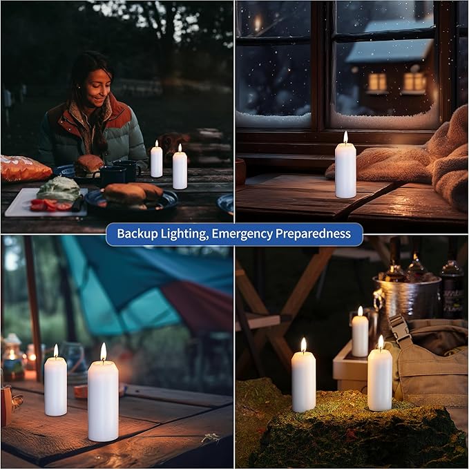 10Pack 15H+ Emergency Candles Long Burning Survival [20H+ Inside Candle Lanterns], 3“ Unscented