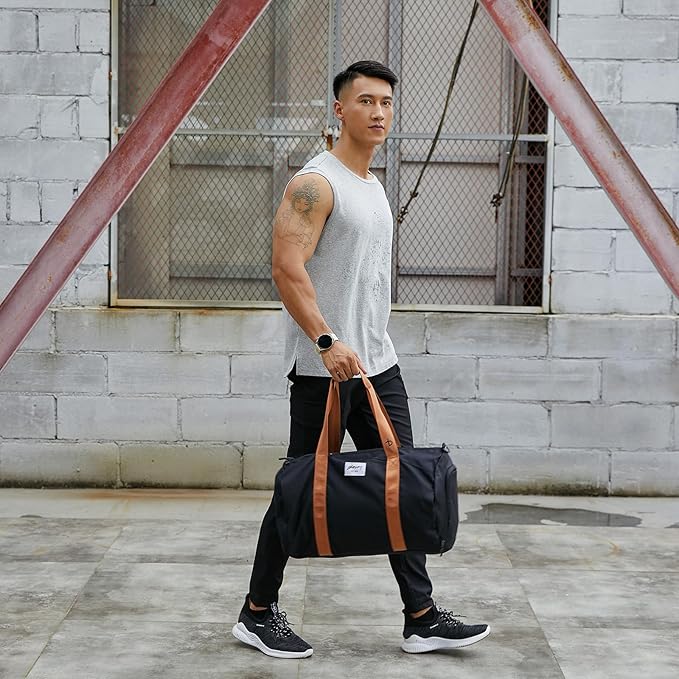 BE SMART Waterproof Mens Gym Bag with Shoe Compartment, Duffle Bags with Wet Pocket for Men