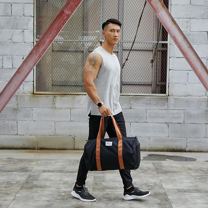 BE SMART Waterproof Mens Gym Bag with Shoe Compartment, Duffle Bags with Wet Pocket for Men