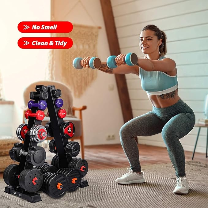 Dumbbell Rack Stand Only, Weight Rack for Dumbbells Compact A-Frame Home Gym Space Saver (480/800