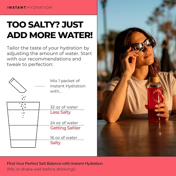 Instant Hydration Electrolytes Powder Packets - Raspberry Electrolyte Drink Mix - Zero Sugar