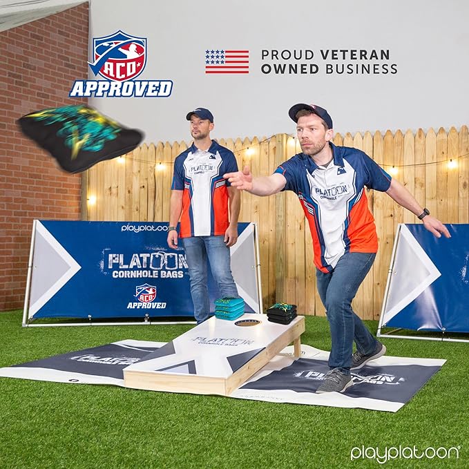 Play Platoon Cornhole Bags Set of 8 Regulation Professional Corn Hole Bean Bags ACO Approved