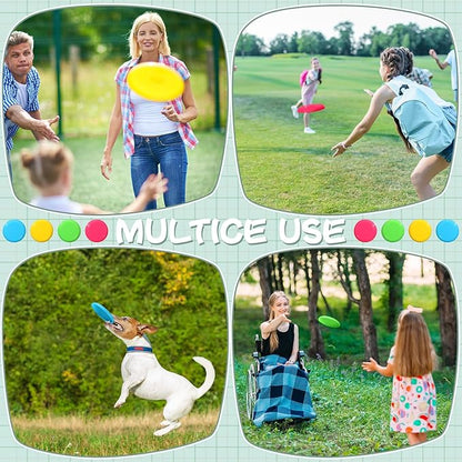 Hiboom Kids Flying Discs 3.4 Inch Mini Classic Flying Disks Bulk Soft Flyer Toy for Outdoor Pets