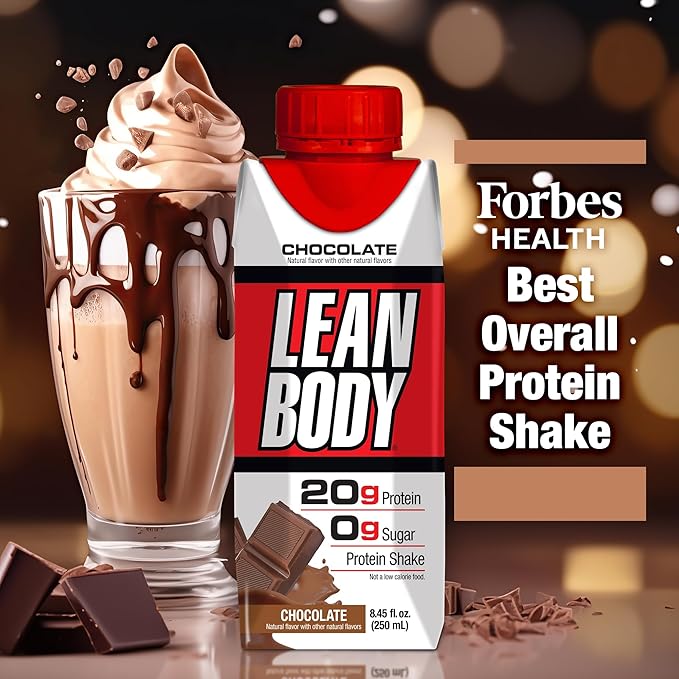 Labrada Lean Body Ready-to-Drink Chocolate Shake, 20g Protein, Whey Blend, 0 Sugar, Gluten Free, 22