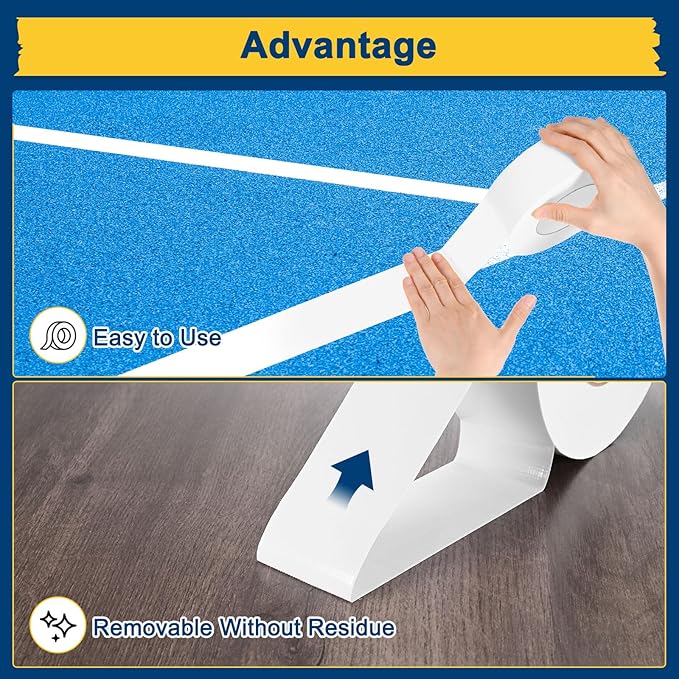 Pickleball Court Tape, Outdoor Pickleball Lines, No Residue Court Marking Kit for