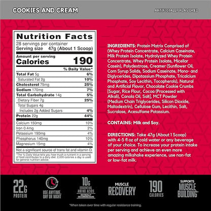 BSN SYNTHA-6 Whey Protein Powder, Micellar Casein, Milk Protein Isolate Powder, Cookies and Cream