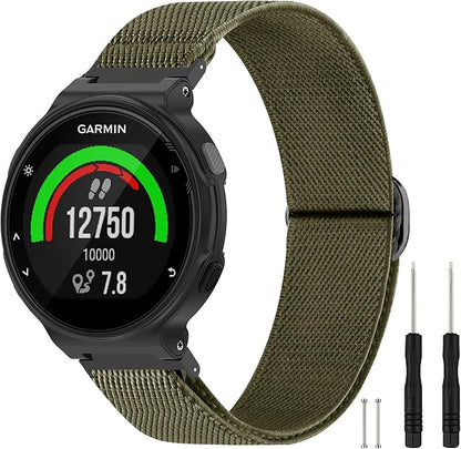 Elastic Nylon Watchband Compatible with Garmin Forerunner 235/220/230/620/630/735XT,Soft Adjustable
