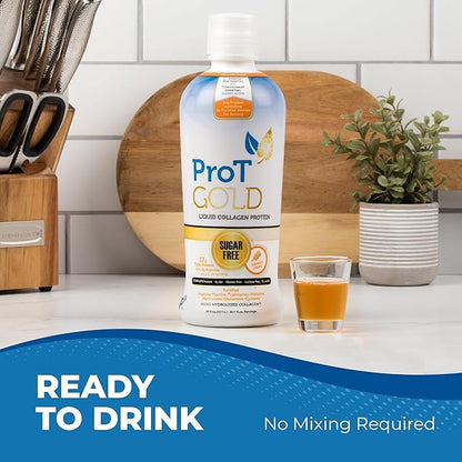 Liquid Collagen Protein Shot, 17g Clear Protein Nano-Hydrolyzed Grass Fed Collagen, 2g Arginine for