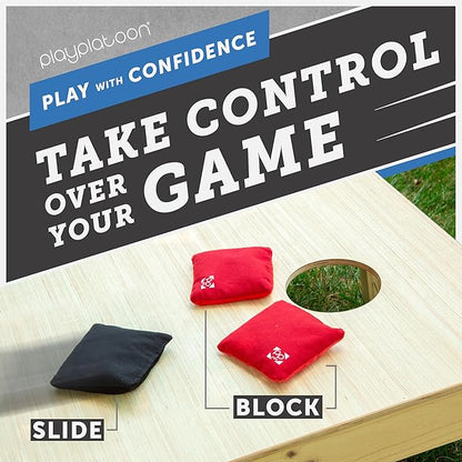 Professional Cornhole Bags - Set of 8 Regulation All Weather Double Sided - Sticky Side/Slick Side