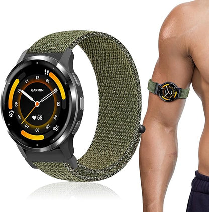 22mm Sport Ankle/Arm Band Compatible with Amazfit Helio, Quick Release Breathable Nylon Bicep Strap