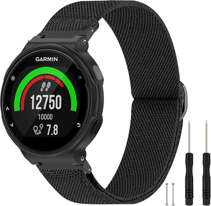 Elastic Nylon Watchband Compatible with Garmin Forerunner 235/220/230/620/630/735XT,Soft Adjustable