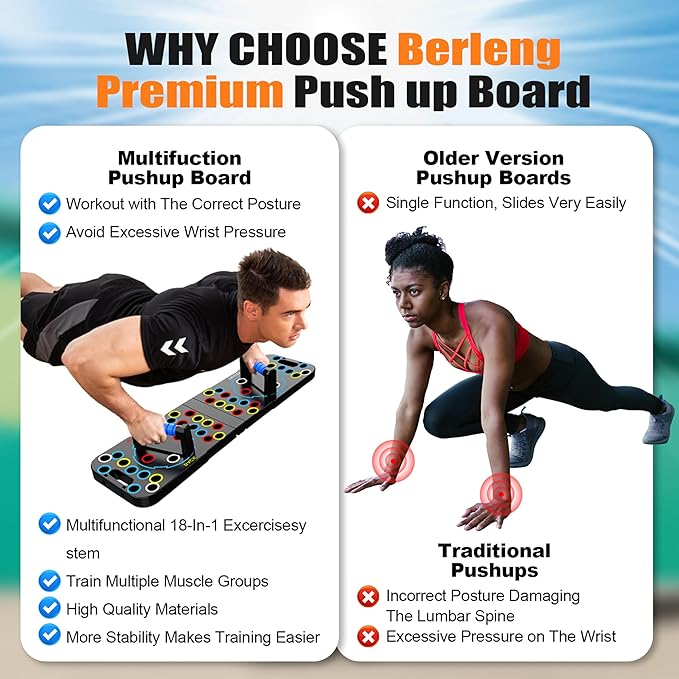 Solid Push Up Board 15 in 1 Home Workout Equipment Multi-Functional Pushup Stands System Fitness