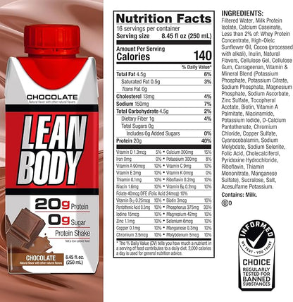 LABRADA NUTRITION - Lean Body RTD Whey Protein Shake, Convenient On-The-Go Meal Replacement Shake