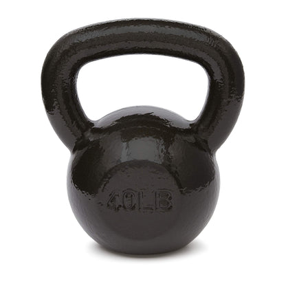 Amazon Basics Cast Iron Kettlebell for Strength Training, Wide Handle, 40 Pounds, Black