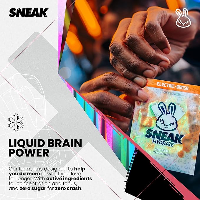 SNEAK Energy Drink Starter Pack | 9 Sachets with Monochrome Shaker | No Sugar. No Nasties. Just