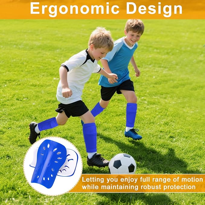 2 Pairs Shin Guards Soccer for Kids,Shin Pads Extra Lightweight Breathable Slide in Shin Guard for