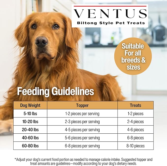 VENTUS Jerky Training Bits - Single Ingredient High Protein Venison Dog Training Treats