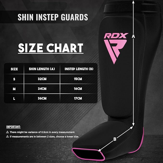 RDX Shin Guards Kickboxing Muay Thai, SATRA Approved, MMA Leg Instep Protection Pads, Sparring