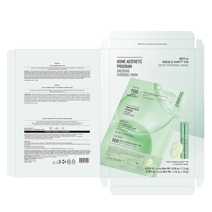VT COSMETICS Reti-A Reedle Shot 100 2-Step Hydrogel Mask(34.5gx4ea), Intensive Tightening, Exosome