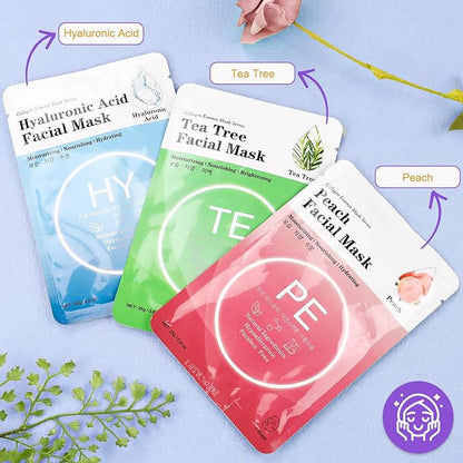 VESPRO 144 Pack Collagen Essence Sheet Facial Masks, Bulk Sheet Masks for Face, Hydrating Facial