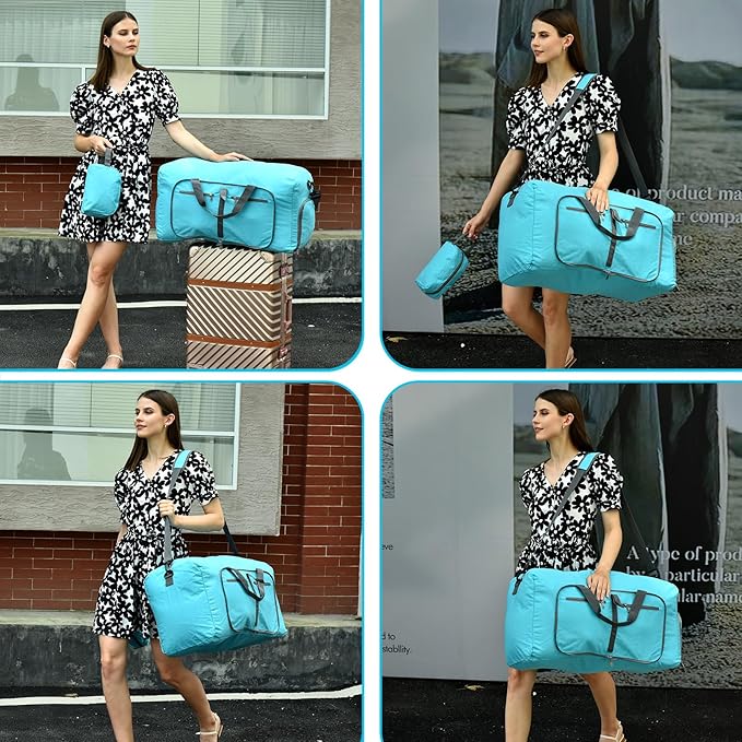 Felipe Varela Duffle Bag with Shoes Compartment and Adjustable Strap,Foldable Travel Duffel Bags
