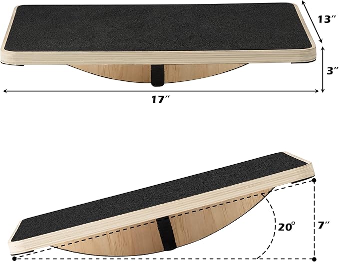 Multi-Optional Wooden Balance Board for all kind of balance tranning, Extra-Large Anti-Slip Wobble