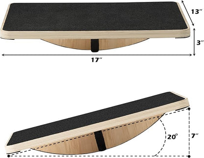 Multi-Optional Wooden Balance Board for all kind of balance tranning, Extra-Large Anti-Slip Wobble
