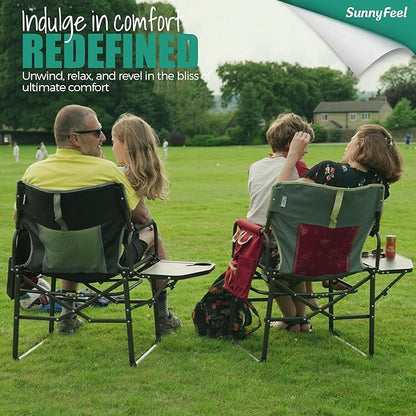 SUNNYFEEL Oversized Camping Directors Chair, Portable Folding Lawn Chairs for Adults Heavy Duty