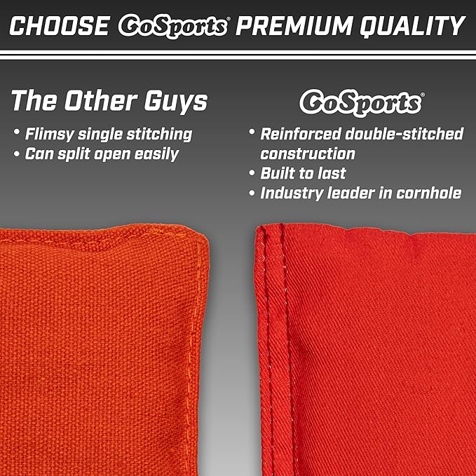 GoSports Classic Cornhole Bean Bags Set of 4-16 Colors Available - Regulation All Weather, Mix and