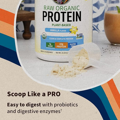 Garden of Life Protein Powder, Vegan Protein Powder, BCAA, Probiotics & Digestive Enzymes, Gluten &