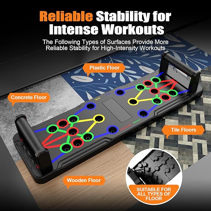 Solid Push Up Board 15 in 1 Home Workout Equipment Multi-Functional Pushup Stands System Fitness