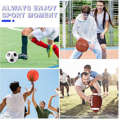 Lenwen 4 Pcs Sports Balls Set, Include Official Size Basketball Soccer Football Playground Ball
