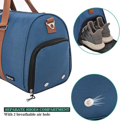 Kuston Sports Gym Bag with Shoe Compartment&Wet Pocket,Travel Duffel bag,Weekend Bag,Workout Bag