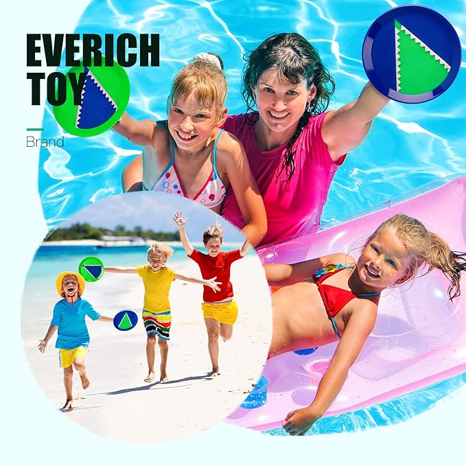 EVERICH Upgraded Toss and Catch Ball Game Set - Indoor and Outdoor Games for Kids 3-12, Beach Sand