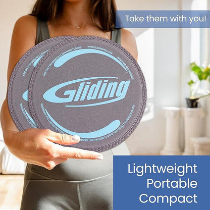 Gliding Discs for Working Out - Exercise Sliders for Carpet & Hardwood Floors 1 Pair, Authentic